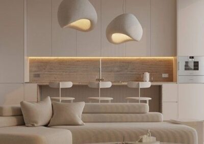 Sofa con iluminación decorativa